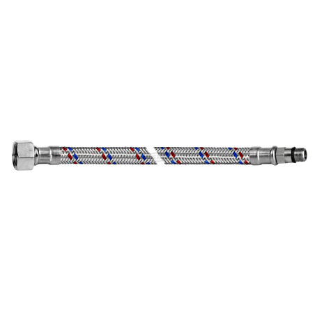 VERO STANDARD Przyłącze proste w oplocie stalowym 3/8"xM10 GWxGZ 60cm DN8 W24V