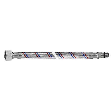 VERO STANDARD Przyłącze proste w oplocie stalowym 3/8"xM10 GWxGZ 120cm DN8 W35V