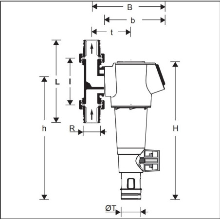 HONEYWELL Filtr wody z płukaniem wstecznym Regulator ciśnienia 3/4" FK74CS-3/4AA