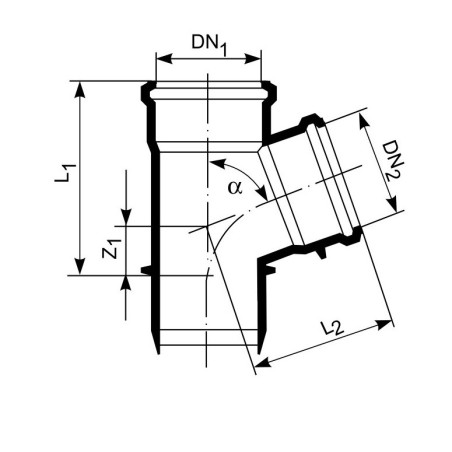 MagnaPlast HT PLUS Trójnik HTEA 50/40mm 45° 11510 Kanalizacja