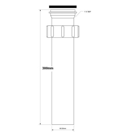 McAlpine Przedłużka pionowa do syfonu zlewozmywakowego 6/4″x40mm 30cm AT7N-30