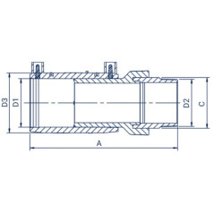 FOX Mufa elektrooporowa z przejściem mosiężnym 40mm x 1" GZ MGZ040001