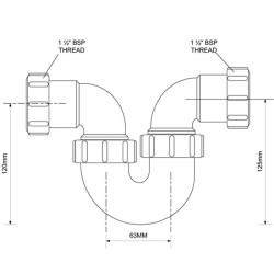 McAlpine Przepływ z zasyfonowaniem 5/4"x5/4" HC32-32