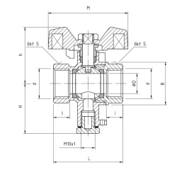 PERFEXIM PERFEKT SYSTEM Zawór kulowy 3/4" z podejściem do czujnika PHA-002C 00-002-0200-003