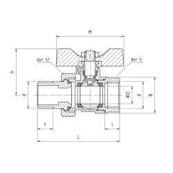 PERFEXIM PERFEKT Zawór kulowy ze śrubunkiem 3/4" WZ PHA-005 00-005-0200-000