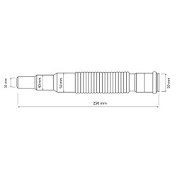 AKCES Złączka biała redukcja z kielichem 50mm x 50/40/32mm 25cm 23018