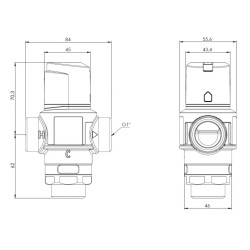 AFRISO Termostatyczny zawór mieszający ATM 761 DN20 G1" 20÷43°C Kvs 3,2 m3/h 1276110
