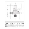 CALEFFI Automatyczny zawór napełniający 0,2 - 4 bar 1/2" z manometrem 553640