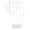 McAlpine Kolano sanitarne do WC 110mm 90 stopni długie z uszczelką kołnierzową WC-CON8E