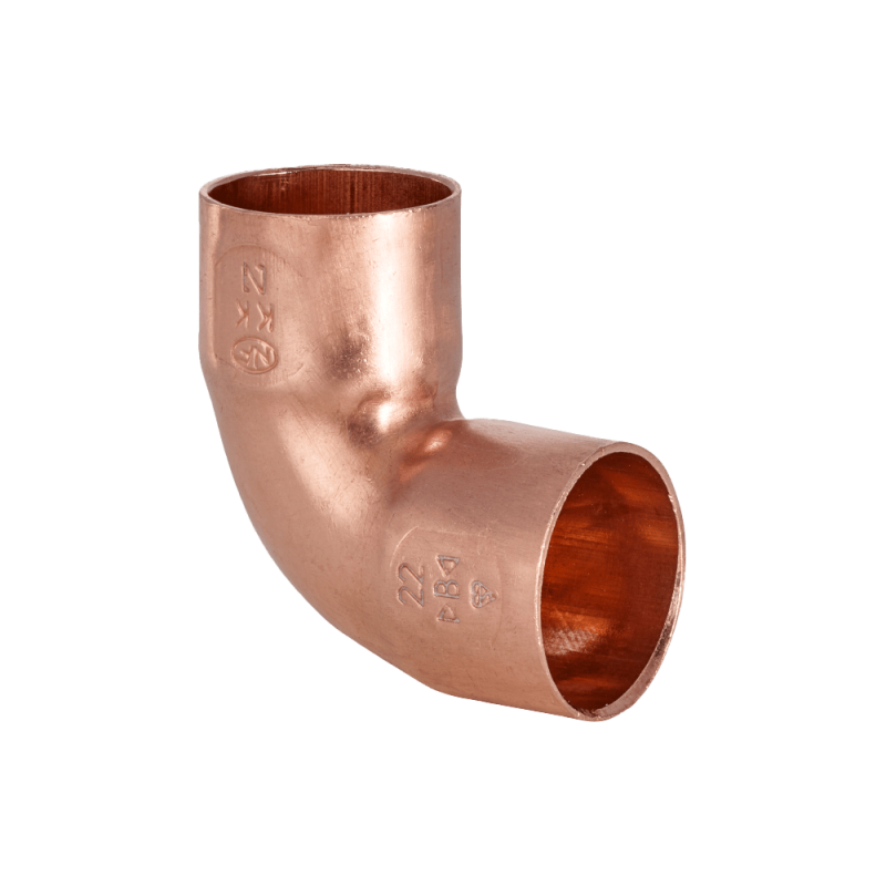 Conex Bänninger Kolano 90° dwukielichowe miedziane 18mm do lutowania Cu 5090018000000 Conex Bänninger Kolano 90° dwukielichowe miedziane 18mm do lutowania Cu 5090018000000