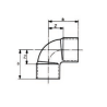 Conex Bänninger Kolano 90° dwukielichowe miedziane 28mm do lutowania Cu 5090028000000