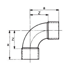 Conex Bänninger Łuk 90° dwukielichowy miedziany 22mm do lutowania Cu 5002A022000000