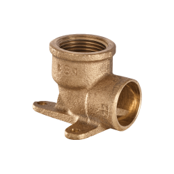 Conex Bänninger Kolano 90° GW z łapami mocowanie 2 otwory Brąz do lutowania 18x1/2" GW 4472G018004000