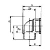 Conex Bänninger Kolano 90° GW z łapami mocowanie 2 otwory Brąz do lutowania 18x1/2" GW 4472G018004000