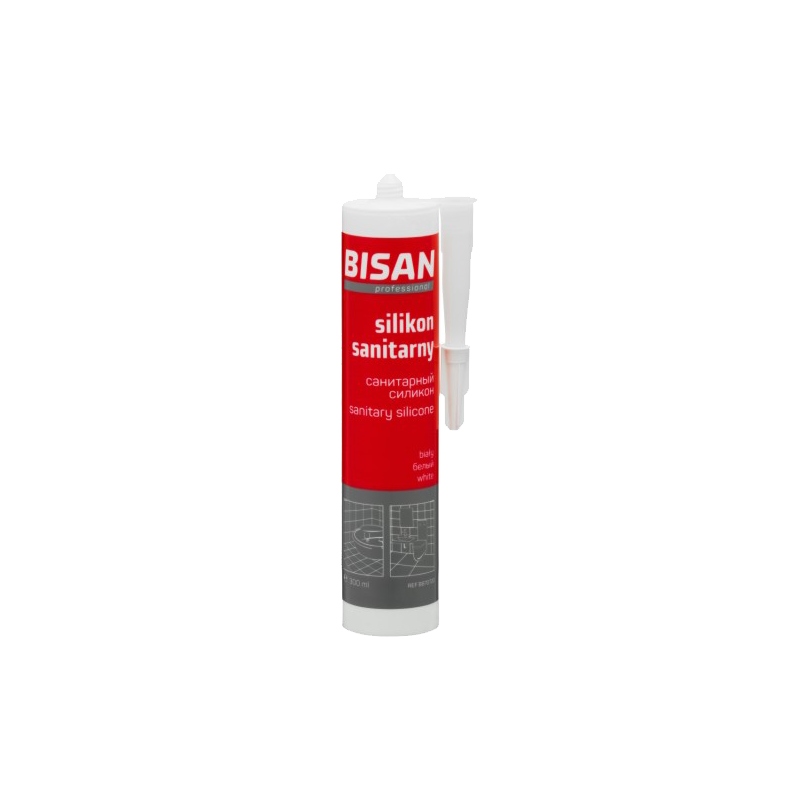 BISAN Silikon sanitarny bezbarwny 300ml Kartusz B870721 BISAN Silikon sanitarny bezbarwny 300ml Kartusz B870721