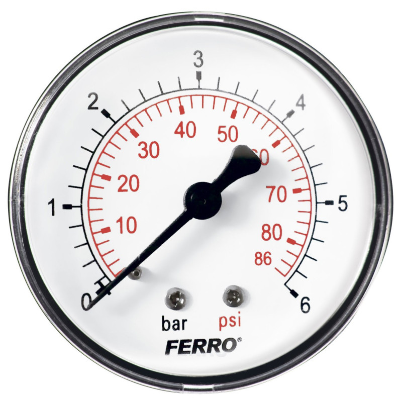 Ferro Manometr 1/4" aksjalny M6306A Ferro Manometr 1/4" aksjalny M6306A