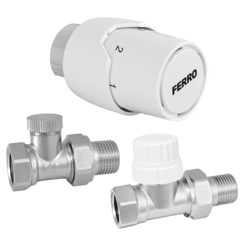 Ferro Zestaw termostatyczny prosty 1/2" ZTM20 Ferro Zestaw termostatyczny prosty 1/2" ZTM20