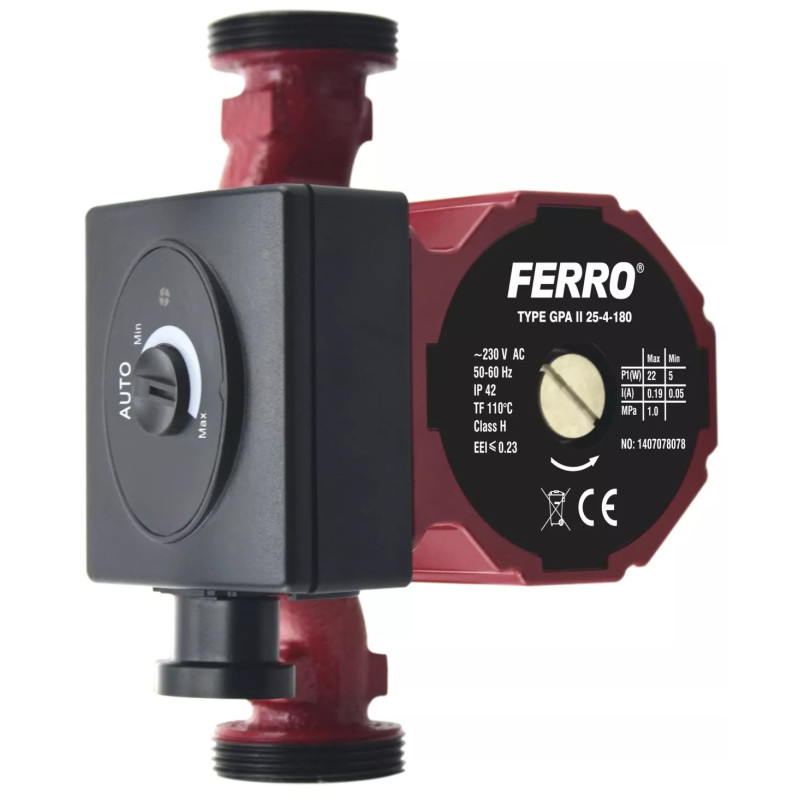 Ferro Pompa obiegowa elektroniczna GPA II 25-4-180 0601W Ferro Pompa obiegowa elektroniczna GPA II 25-4-180 0601W