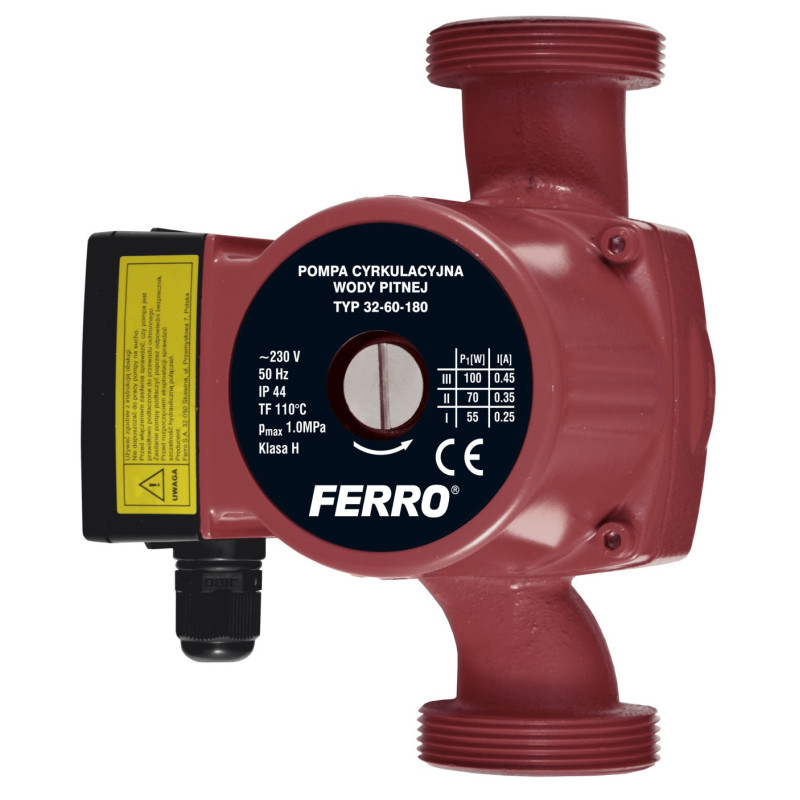Ferro Pompa cyrkulacyjna wody pitnej 32-60-180 0302W Ferro Pompa cyrkulacyjna wody pitnej 32-60-180 0302W