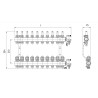 PERFEXIM Rozdzielacz Mosiężny 14 Obwodowy z Rotametrem - Komplet PHA-107