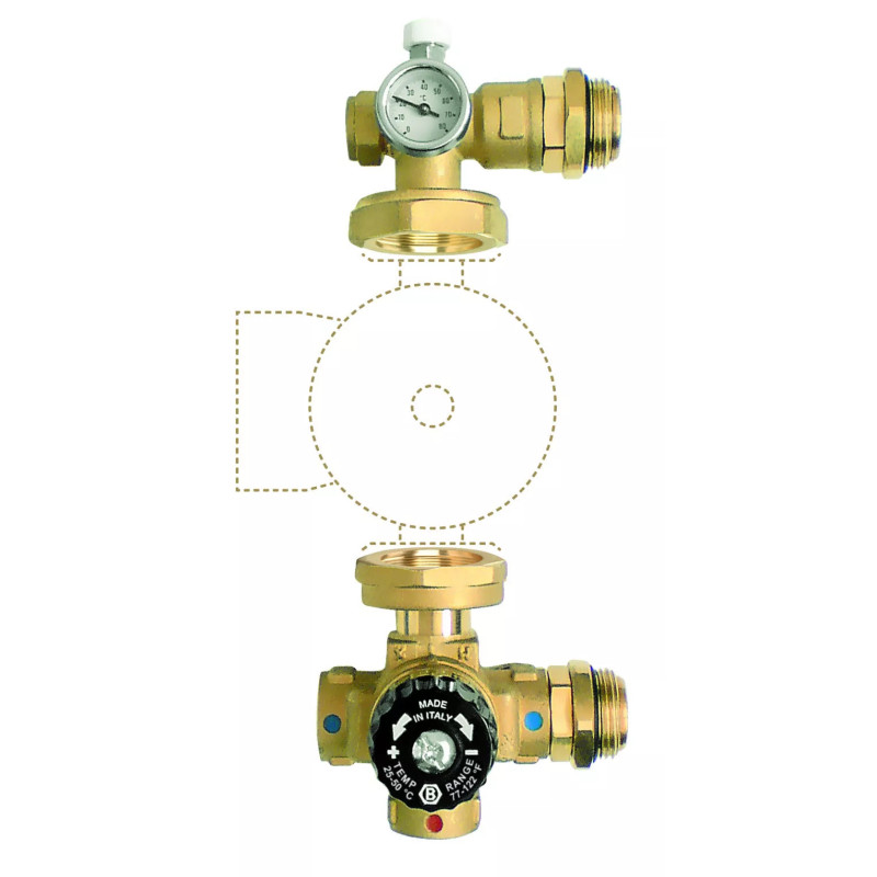 Ferro Grupa mieszająca do rozdzielaczy 1" dla pompy 130 mm