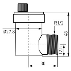 Ferro Odpowietrznik automatyczny boczny niklowany 1/2" O15ASB2