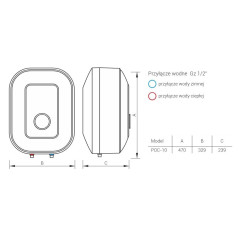 Kospel Ogrzewacz LUNA nadumywalkowy 10 L 2 kW POC.G.10.LUNA.INOX.PL