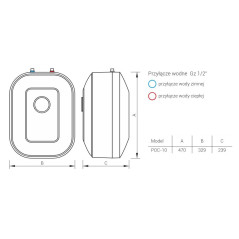 Kospel Ogrzewacz LUNA podumywalkowy 10 L 2 kW POC.D.10.LUNA.INOX.PL