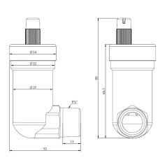 AFRISO Odpowietrznik automatyczny kątowy R1/2" z Aquastop 7775300