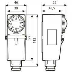 AFRISO Termostat przylgowy BRC 20÷90°C nastawa zewnętrzna 6740100