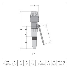 CALEFFI Regulator ciągu kominowego 3/4" 529050