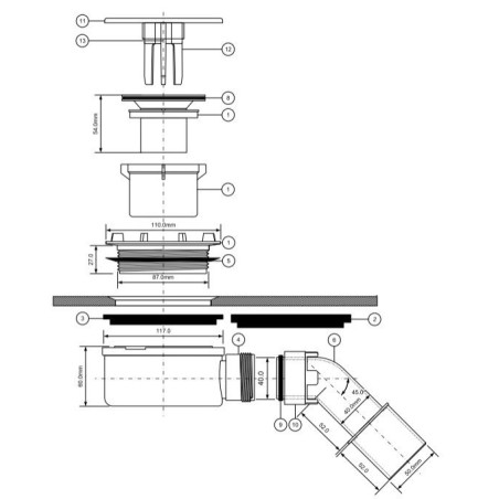 McAlpine Syfon brodzikowy 90mm HC2730LCPN-PB