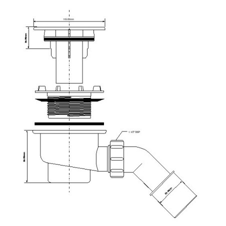 McAlpine Syfon brodzikowy 90mm HC27-CPN-PB