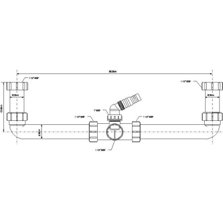 McAlpine Przyłącze do zestawu zlewozmywakowego, dwukomorowego 6/4"x40mmx6/4" z podłączeniem do pralki lub zmywarki HC11