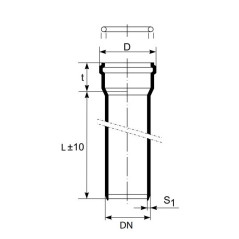 MagnaPlast HT PLUS Rura z kielichem HTEM 32mm 1000mm 408616 Kanalizacja