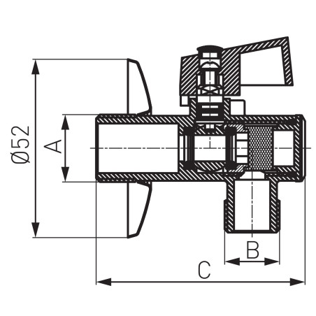 Ferro Zawór kątowy kulowy z filtrem 1/2" x 1/2" Z1212KF