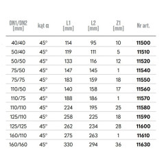 MagnaPlast HT PLUS Trójnik HTEA 110/110mm 45° 11580 Kanalizacja