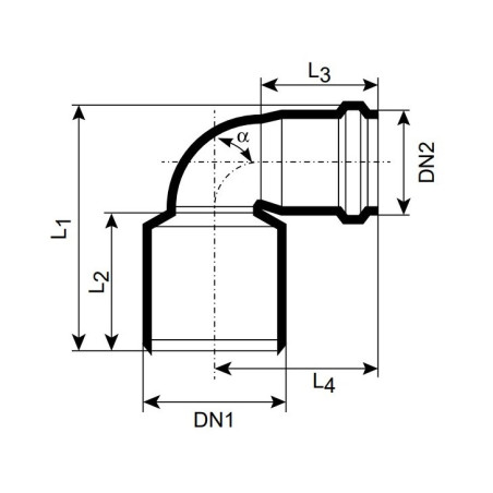 MagnaPlast HT PLUS Kolano redukcyjne HTBR 50/32mm 90° 421412 Kanalizacja