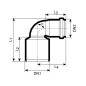 MagnaPlast HT PLUS Kolano redukcyjne HTBR 50/32mm 90° 421412 Kanalizacja