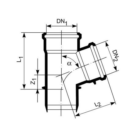 MagnaPlast HT PLUS Trójnik HTEA 32/32mm 67° 422612 Kanalizacja