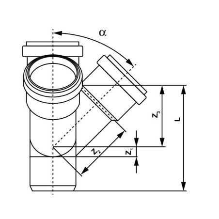 MagnaPlast HT PLUS Czwórnik HTEA 110/110mm 67° 11450 Kanalizacja