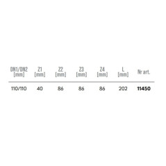 MagnaPlast HT PLUS Czwórnik HTEA 110/110mm 67° 11450 Kanalizacja