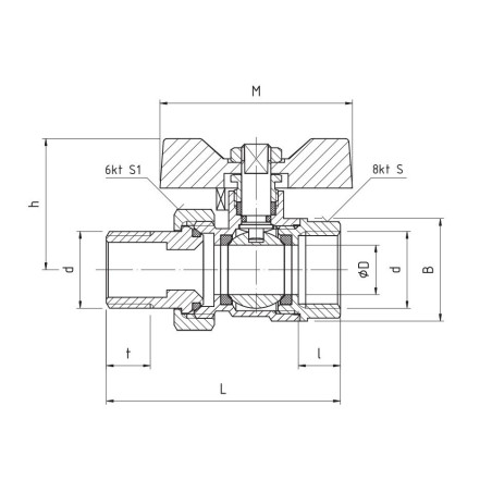 PERFEXIM KUREK KULOWY PERFEKT SYSTEM PRZELOTOWY ZE ŚRUBUNKIEM GWINT WZ PHA-005 1/2" 00-005-0150-000