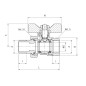 PERFEXIM KUREK KULOWY PERFEKT SYSTEM PRZELOTOWY ZE ŚRUBUNKIEM GWINT WZ PHA-005 1/2" 00-005-0150-000