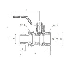 PERFEXIM  KUREK KULOWY PERFEKT SYSTEM PRZELOTOWY ZE ŚRUBUNKIEM GWINT WZ PHA-005/R 1" 00-005-0250-100