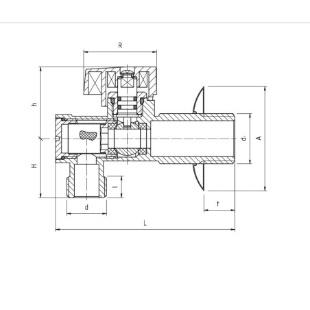 PERFEXIM KUREK KULOWY Z FILTREM POKRĘTŁEM METALOWYM PHA-011 1/2" x 3/8"