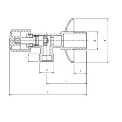 PERFEXIM  ZAWÓR PODŁĄCZENIOWY GRZYBKOWY PHA-018 1/2" x 3/8" 02-018-1510-000