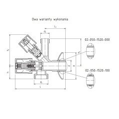 PERFEXIM ZAWÓR KOMBINOWANY PODŁĄCZENIOW PHA-050 1/2" x 3/8" x 3/4" 02-050-1520-000