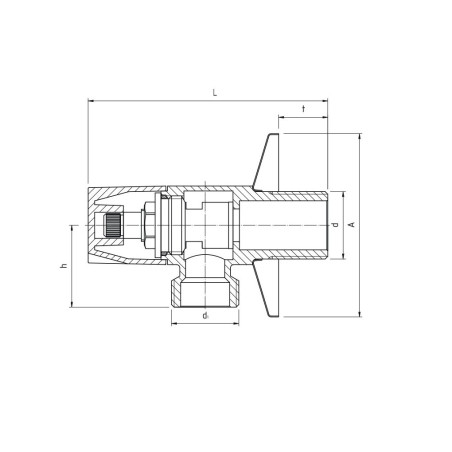 PERFEXIM ZAWÓR PODŁĄCZENIOWY KĄTOWY GŁOWICA CERAMICZNA 1/2" x 1/2" PHA-051