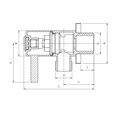 PERFEXIM ZAWÓR KĄTOWY Z GŁOWICĄ CERAMICZNĄ PHA-052 1/2" x 3/8"